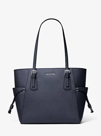 Michael Kors Voyager Large Saffiano Leather Tote Bag In Blue