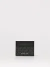 Michael Kors Small Wallet With Logo Print And Stitching In Black