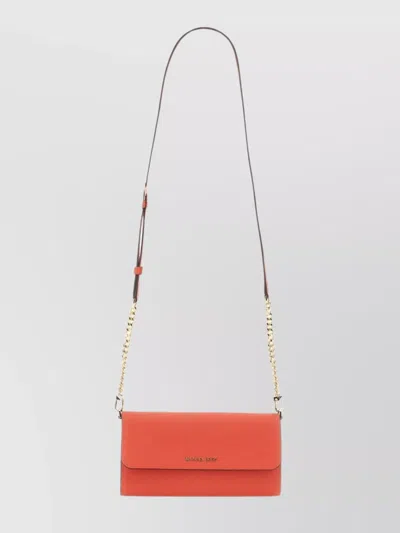 Michael Kors Wallet With Adjustable Chain Shoulder Strap In Red
