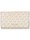 Michael Kors Logo Pattern Wallet Card Slots In Neutral
