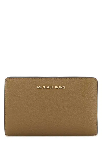 Michael Kors Empire Buttoned Wallet In Husk