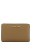 Michael Kors Empire Buttoned Wallet In Beige O Tan