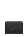 Michael Kors Textured Leather Wallet And Cardholder In Black