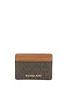 Michael Kors Jet Set Card Holder In Brown