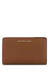 Michael Kors Caramel Leather Wallet In Brown