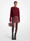 Michael Kors Washed Leather Mini Skirt In Red