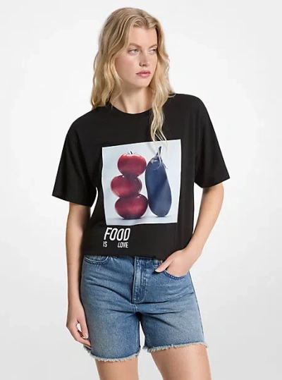Michael Kors Watch Hunger Stop Cotton T-shirt In Black