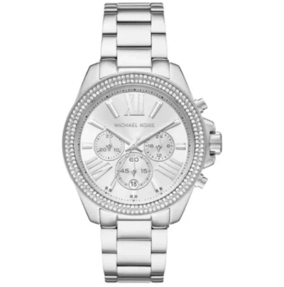 Michael Kors Women's Wren Chronograph Silver-tone Stainless Steel Watch 42mm