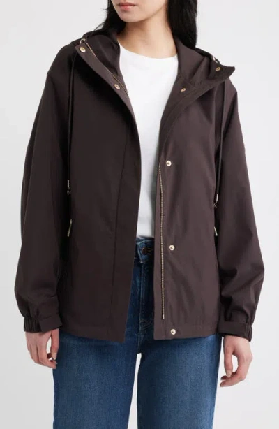 Michael Kors Water Resistant Hooded Jacket In Brown