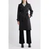 Michael Kors Water Resistant Hooded Trench Coat In Black