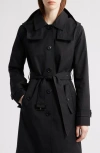 Michael Kors Water Resistant Trench Coat With Removable Hood