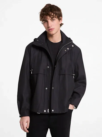 Michael Kors Water-resistant Windbreaker Jacket In Black