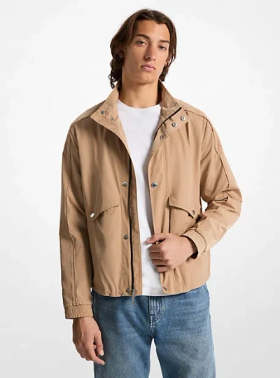 Michael Kors Water-resistant Windbreaker Jacket In Brown