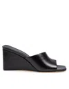 Michael Kors Merriam Wedge Leather Clogs In Black Color In Black