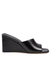 Michael Kors Merriam Wedge Leather Clogs In Black Color In Black