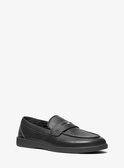 Michael Kors Wesley Pebbled Leather Loafer In Black