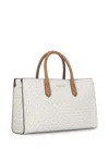Michael Kors White And Caramel Brown Tote Bag In Bianco E Beige