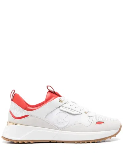 Michael Kors White And Red Leather Trainers