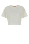 Michael Kors Crew Neck T-shirt With Embellished Short Sleeves In White