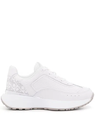 Michael Kors White Cow Leather Trainers With Modern Aesthetic
