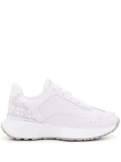 Michael Kors White Cow Leather Trainers With Modern Aesthetic