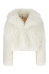 Michael Kors White Faux Fur Coat In White