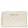 Michael Kors Michael  Logo Jet Set Zip-around Card Case In White