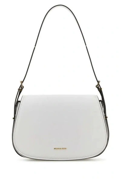 Michael Kors White Leather Moore Shoulder Bag