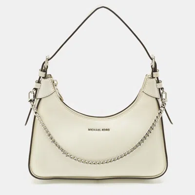 Pre-owned Michael Kors White Leather Wilma Shoulder Bag