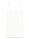 Michael Kors White Sleeveless Mini Dress With Round Neck And All-over Floral Embroidery In Tech Fabric Stretch Wo In Bianco