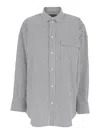 Michael Kors Multicolor Shirt With Classic Collar And All-over Striped Motif In White