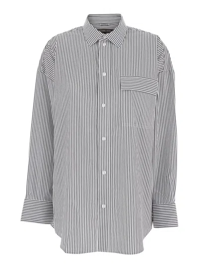 Michael Kors Unisex Stripe Poplin Shrt In White