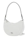 MICHAEL KORS WHITE SHOULDER BAG WITH METALLIC LOGO IMPRINTED ON THE FRONT AND REMOVABLE SHOULDER STRAP IN LEATHER