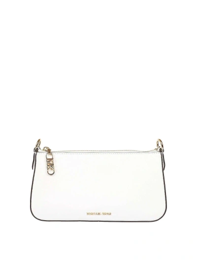 Michael Kors White Smooth Leather Bag In Beige