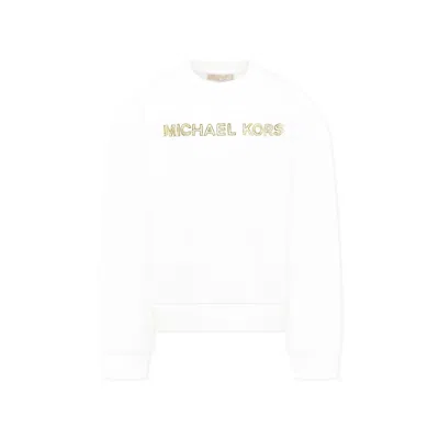 Michael Kors Kids' White Sweatshirt For Girl With Logo