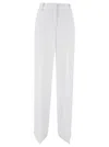 Michael Kors White Wide Leg Tailored Pants In Cotton Woman In White