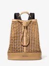 Michael Kors Whitley Medium Hand-woven Backpack In Brown