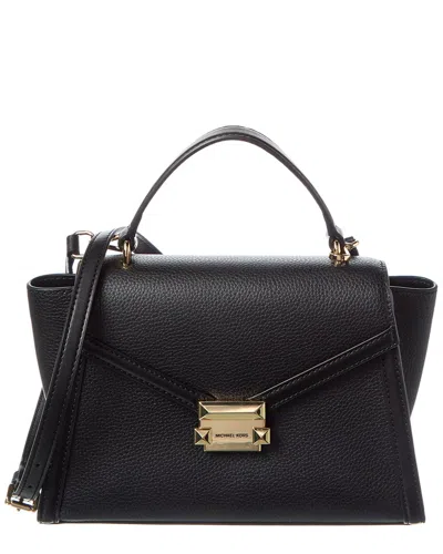 Michael Kors Whitney Leather Satchel In Black