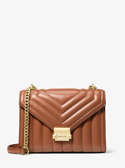 Michael Kors Whitney Medium Quilted Shoulder Bag In Brown