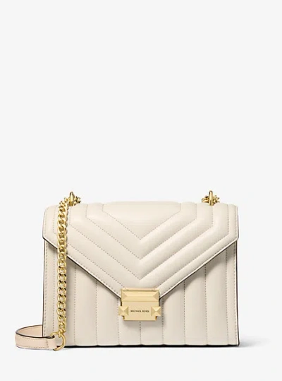 Michael Kors Whitney Medium Quilted Shoulder Bag In Natural