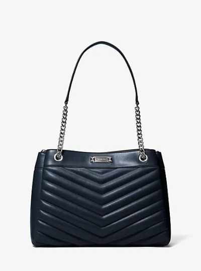 Michael Kors Whitney Medium Quilted Tote Bag In Blue