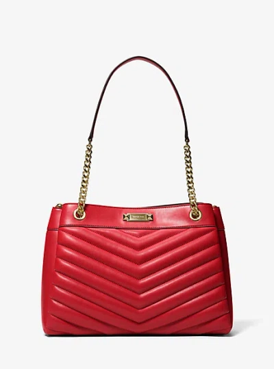 Michael Kors Whitney Medium Quilted Tote Bag In Red
