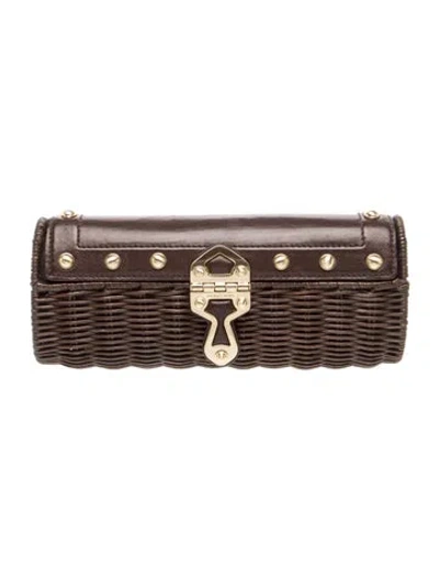 Pre-owned Michael Kors Wicker Clutch In Brown