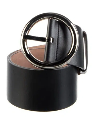Pre-owned Michael Kors Wide Leather Belt In Black