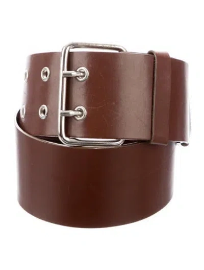 Pre-owned Michael Kors Wide Leather Belt In Brown
