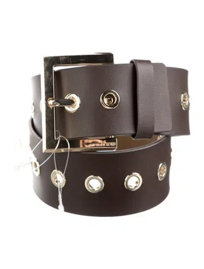 Pre-owned Michael Kors Wide Leather Belt W/ Tags In Brown