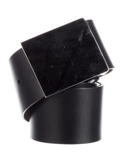 Pre-owned Michael Kors Wide Leather Waist Belt In Black