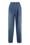 Michael Kors Wide-leg Jeans In Blue Wash