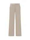 Michael Kors Beige Pants With Wide Leg And Belt Loops In Linen And Cotton Blend Woman