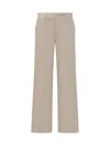Michael Kors Beige Pants With Wide Leg And Belt Loops In Linen And Cotton Blend Woman In Beige